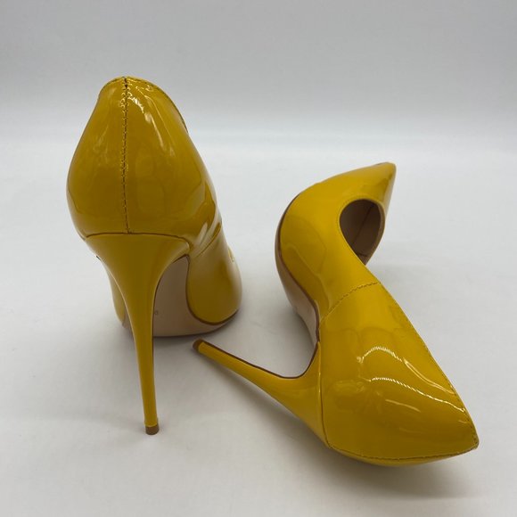 Yellow Patent Leather Stiletto Heels - Picture 4 of 8